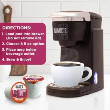 Maud's Decaf Raspberry Chocolate Coffee Pods for Keurig