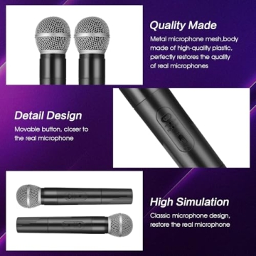 Realistic Fake Microphone Props for Kids & Adults