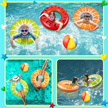 90shine 7PCS Fruit Pool Floats for Vibrant Summer Fun