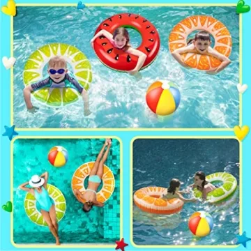 90shine 7PCS Fruit Pool Floats for Vibrant Summer Fun