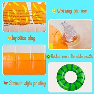 90shine 7PCS Fruit Pool Floats for Vibrant Summer Fun