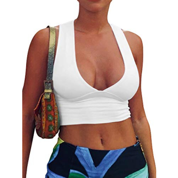 AEPEBO Sexy Crop Top for Women Deep V Neck Design