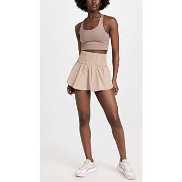 FP Movement by Free People Women's Way Home Skort, Clay, Grey, XS