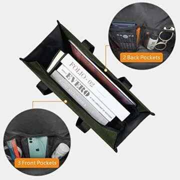 TOPDesign Water Resistant Tote Bag with 13 Pockets