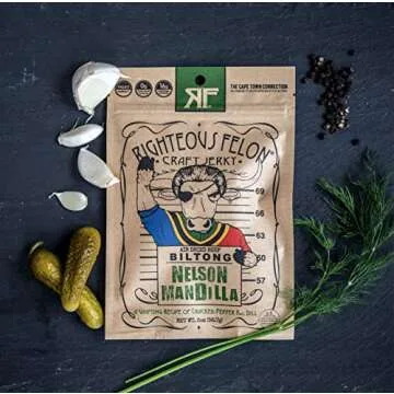 Righteous Felon Biltong Beef Jerky Variety Pack | South African Biltong Snack Packs for Adults | High Protein, Keto-Friendly, Low Sugar | Made with Premium Meats | Beef Jerky Gifts for Men | 6 Pack