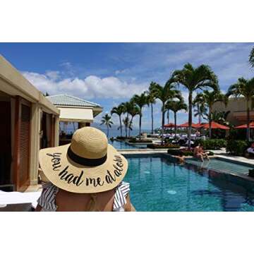 Cursive Embroidered Adjustable Beach Floppy Sun Hat (2 Pack - 1 Aloha Beaches & 1 You Had Me at Aloha)