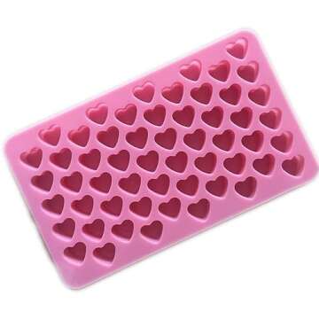 2 Pack Silicone Moulds for Wax Melts 55 Heart Mould Sweet Moulds Mini Candy Molds Silicone Shape for Love Chocolate Soap Ice Cube Tray Jelly Melts Gummy DIY