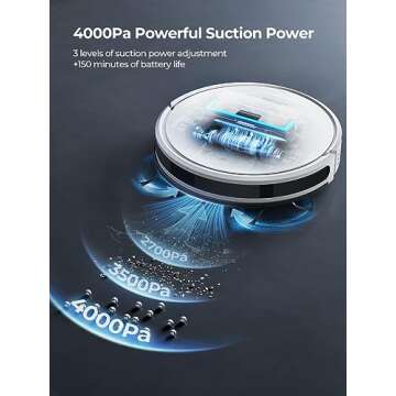 Laresar Robot Vacuum and Mop Combo, 3 in 1 Robotic Vacuum with 3.5L Self Emptying Station, Equipped with Lidar Navigation,Smart App Control, for Pet Hair/Floors/Carpets, L6 Pro, White