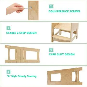 EGREE Toddler Kitchen Step Stool with Safety Rail