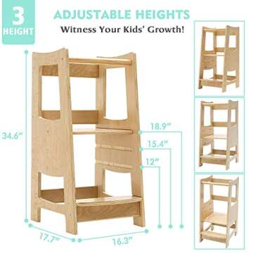 EGREE Toddler Kitchen Step Stool with Safety Rail