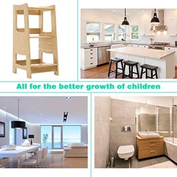 EGREE Toddler Kitchen Step Stool with Safety Rail