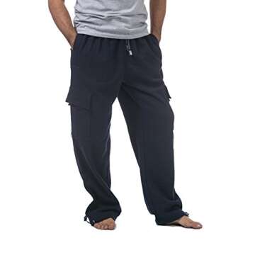 Pro Club Men's Heavyweight Fleece Cargo Pants, Medium, Black
