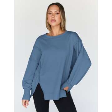 Trendy Queen Womens Oversized Sweatshirts Hoodies Crewneck Shirts Fall Outfits Teen Girls Y2k Winter...