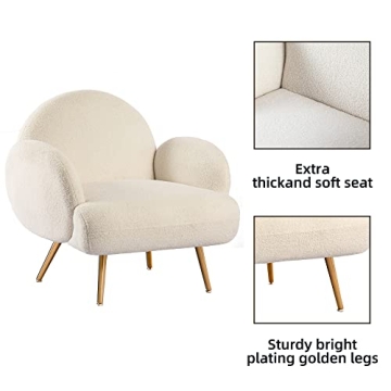 AISALL Accent Chair with Golden Legs for Ultimate Comfort