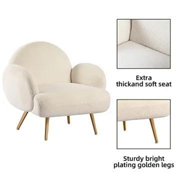 AISALL Accent Chair with Golden Legs for Ultimate Comfort
