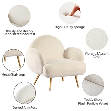 AISALL Accent Chair with Golden Legs for Ultimate Comfort