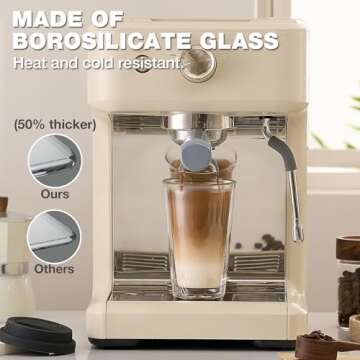 Qipecedm Double Walled Glass Coffee Mugs - Set of 2