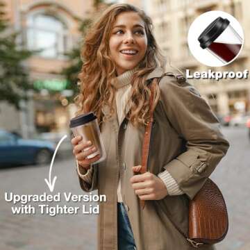 Qipecedm Double Walled Glass Coffee Mugs - Set of 2