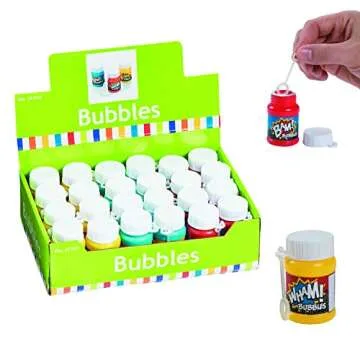 Fun Express Plastic Action Packed Mini Bubble Bottles (2 Dozen) Superhero Party Supplies, Easter Basket Fillers, Stocking Stuffers, Giveaways - VBS Vacation Bible School Supplies/Decor