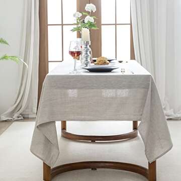 Elegant 100% Pure Linen Tablecloth for All Occasions