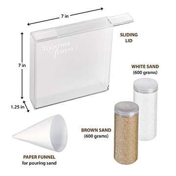 Lillian Rose W Acrylic Together Forever Unity Ceremony Set with 2 Containers of Colored Sand, 1.25",...