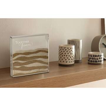 Lillian Rose W Acrylic Together Forever Unity Ceremony Set with 2 Containers of Colored Sand, 1.25", Clear
