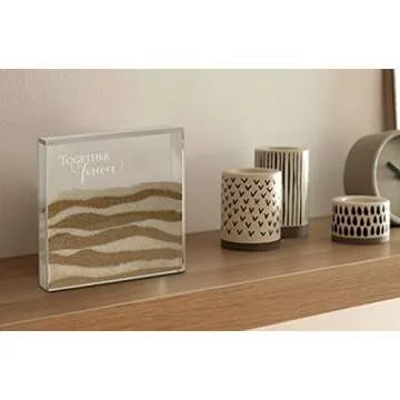 Lillian Rose W Acrylic Together Forever Unity Ceremony Set with 2 Containers of Colored Sand, 1.25", Clear