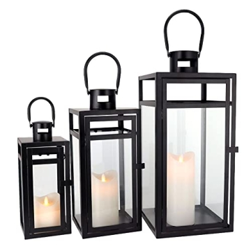 TRIROCKS Stainless Steel Lantern Set for Home and Events