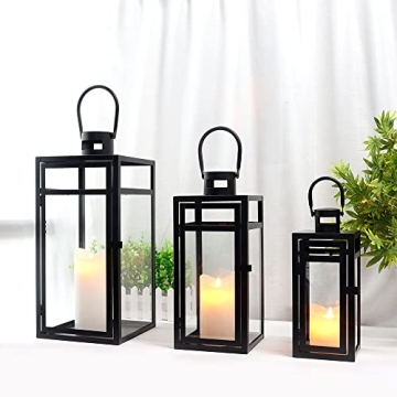 TRIROCKS Stainless Steel Lantern Set for Home and Events