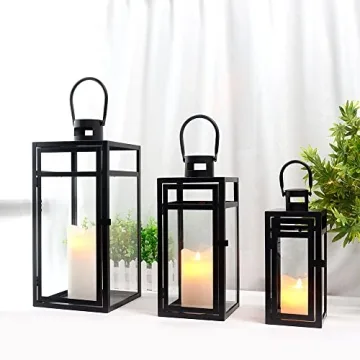 TRIROCKS Stainless Steel Lantern Set for Home and Events