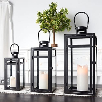 TRIROCKS Stainless Steel Lantern Set for Home and Events