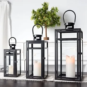 TRIROCKS Stainless Steel Lantern Set for Home and Events