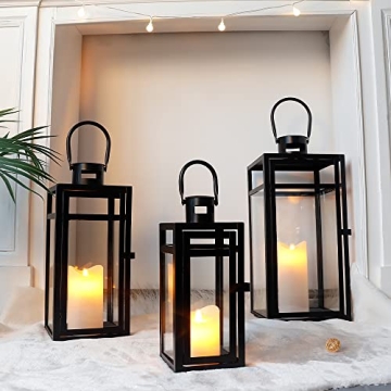 TRIROCKS Stainless Steel Lantern Set for Home and Events