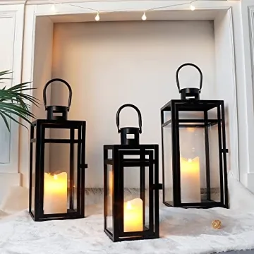 TRIROCKS Stainless Steel Lantern Set for Home and Events
