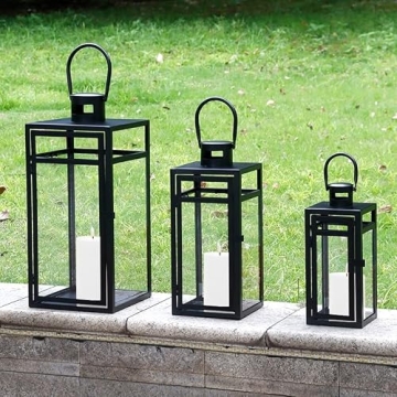 TRIROCKS Stainless Steel Lantern Set for Home and Events
