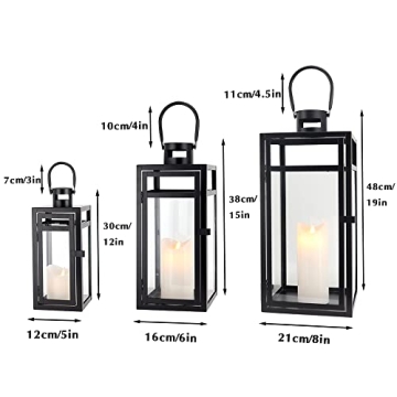 TRIROCKS Stainless Steel Lantern Set for Home and Events
