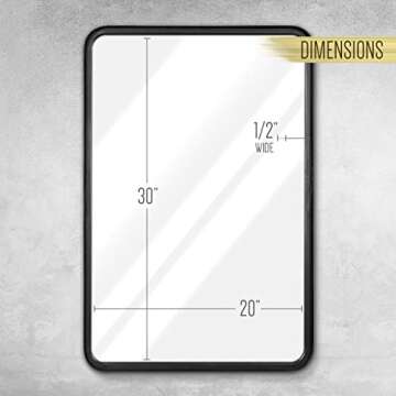 HBCY Creations 20x30 Inch Rectangle Black Mirror Deep Frame Mirror, Black Vanity Mirror, Black Mirror for Bathroom, Matte Black Bathroom Mirror, Rectangle Mirror for Bathroom, Bathroom Mirror Black