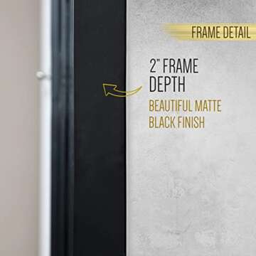 HBCY Creations 20x30 Inch Rectangle Black Mirror Deep Frame Mirror, Black Vanity Mirror, Black Mirror for Bathroom, Matte Black Bathroom Mirror, Rectangle Mirror for Bathroom, Bathroom Mirror Black