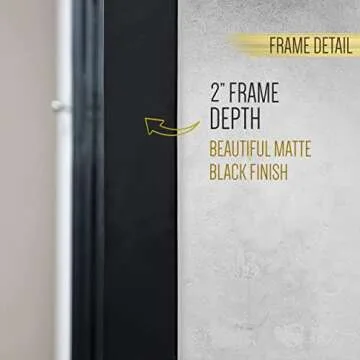 HBCY Creations 20x30 Inch Rectangle Black Mirror Deep Frame Mirror, Black Vanity Mirror, Black Mirror for Bathroom, Matte Black Bathroom Mirror, Rectangle Mirror for Bathroom, Bathroom Mirror Black