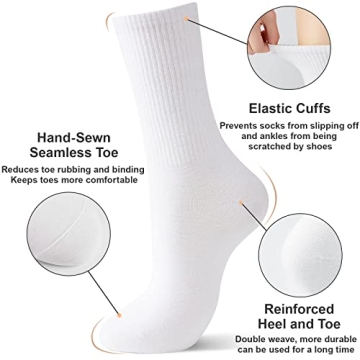 J-BOX Women's 95 Cotton Crew Socks Soft Breathable Durable