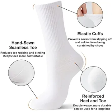 J-BOX Women's 95 Cotton Crew Socks Soft Breathable Durable