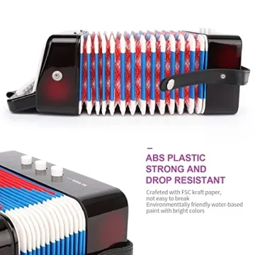 Kids 10-Key Button Accordion Lightweight Eco-Friendly Instrument