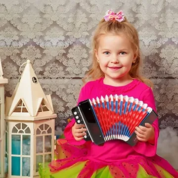 Kids 10-Key Button Accordion Lightweight Eco-Friendly Instrument