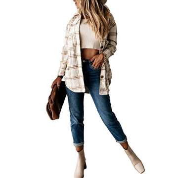 Women Casual Flannel Plaid Shacket for Stylish Comfort