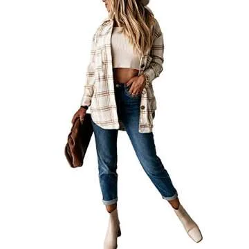 Women Casual Flannel Plaid Shacket for Stylish Comfort