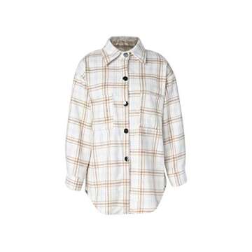 Women Casual Flannel Plaid Shacket for Stylish Comfort