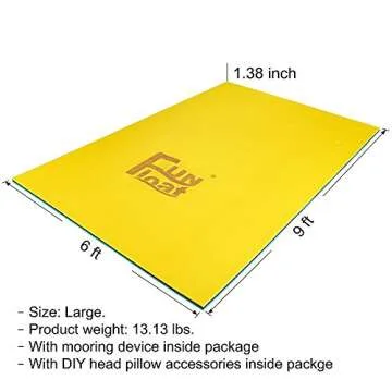 Fun Float Floating Water Mat - 18 Feet x 6 Feet Aqua Pad for Relaxation and Play