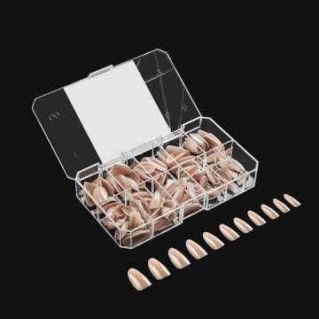 Apres Nail Neutrals Gel-X Mia Coffin Medium & Alex Natural Round Medium Box of Tips Bundle | Includes 300 Gel-X Tips | Premium Quality | 11 Sizes 00-9