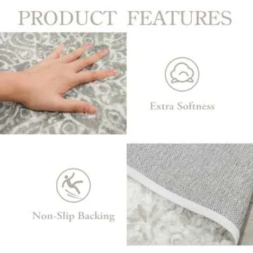 Lahome Vintage 3ft Non-Slip Medallion Round Rug