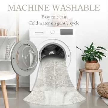 Lahome Vintage 3ft Non-Slip Medallion Round Rug